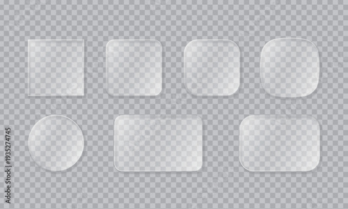 グラスモーフィズムデザインのガラスUIボタンセット