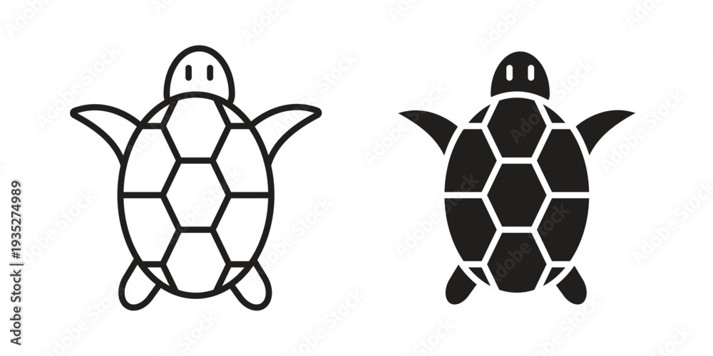 Obraz premium Sea turtle icon. Simple outline style concept. Thin line vector illustration.