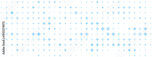 White background with light blue star pattern scattered across. Cute Y2K grid, sparkle rhombus shapes in gradient transition. Vector geometric abstract minimal design. Simple texture