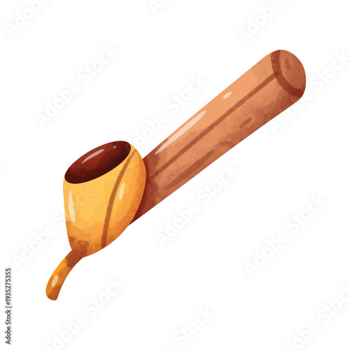 Canting batik vector illustration, hand drawn watercolor painting style, batik canting tool vector image, traditional indonesian wax drawing pen for batik making