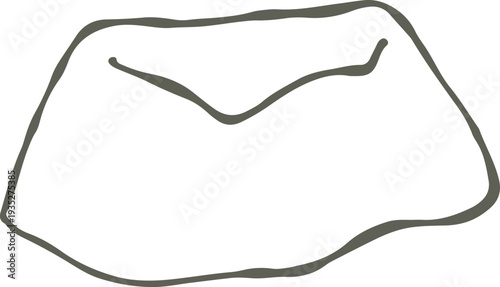 set of whimsical hand drawn stone, rock clipart collection