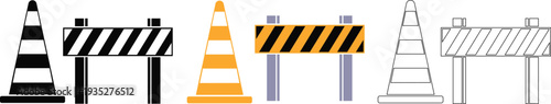 Understanding Traffic Cones and Barricades in Safety Free Vector