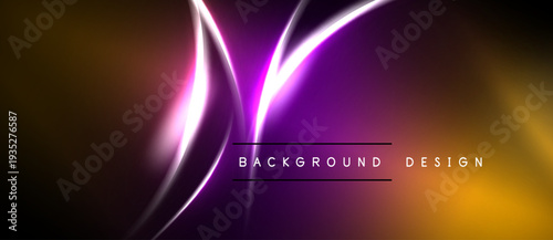 Abstract neon glow, vibrant colors blend. Dynamic lines create modern background design. Dark edges frame bright center.