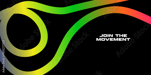 Abstract Color Lines Pattern with Rainbow Gradient Ribbons and Flowing Wave Shapes Vector Design