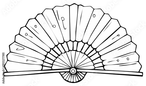 Illustration of a traditional folding fan, decorative element