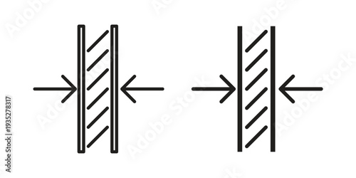 Thickness icon. Simple outline style concept. Thin line vector illustration.
