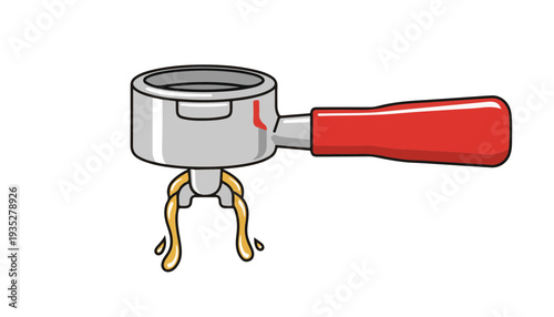 Stainless Steel Espresso Machine Portafilter with Double Spout for Artisan Coffee Shop Service and Barista Training