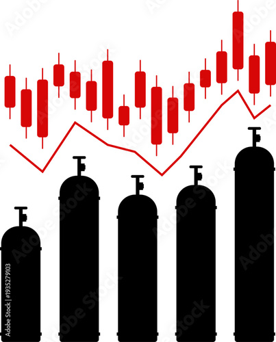 Oil price rising concept, Crude oil commodity price crisis, high demand or energy industry. Oil price chart graph. Gasoline Fuel Gas Petrols Stock Value Market Demand Price Hike Rise Increase