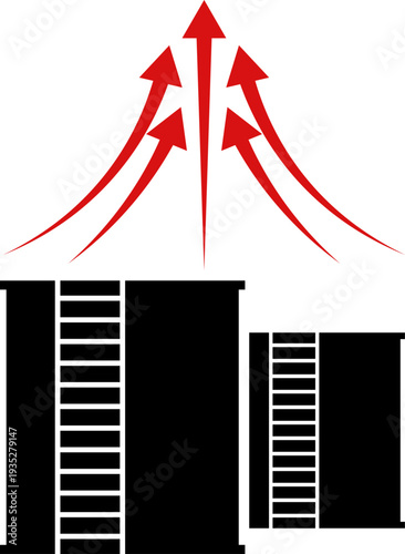 Oil price rising concept, Crude oil commodity price crisis, high demand or energy industry. Oil price chart graph. Gasoline Fuel Gas Petrols Stock Value Market Demand Price Hike Rise Increase