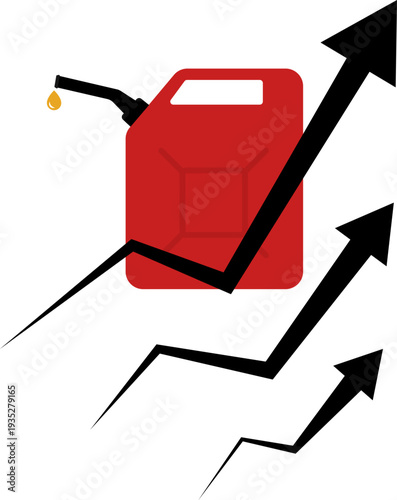 Oil price rising concept, Crude oil commodity price crisis, high demand or energy industry. Oil price chart graph. Gasoline Fuel Gas Petrols Stock Value Market Demand Price Hike Rise Increase