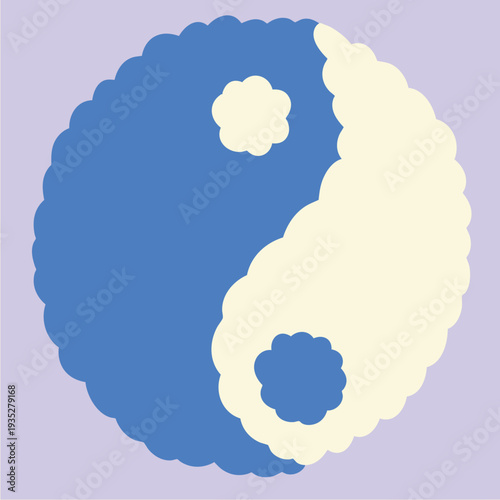 Pastel Yin Yang Circle Design