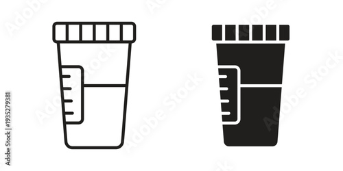 Urine test icon. Simple outline style concept. Thin line vector illustration.