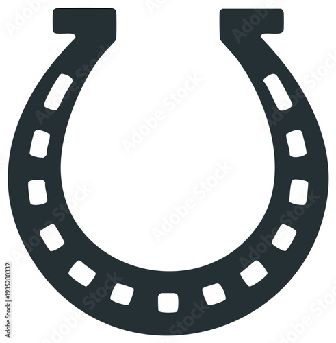 Minimalist dark metallic horseshoe symbol of luck and equestrian tradition