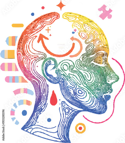 Creative Thinking Concept Vector – Human Head Silhouette with Light Bulb, Innovation and Brainstorming Flat Illustration