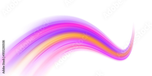 PNG vibrant neon streaks flow across dark city highways. Luminous lines convey speed, motion, and dynamic futuristic energy. Ideal for sci-fi visuals.