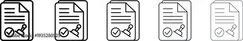 Checklist with stamp Icon task list and to do symbols pack vector Illustration.