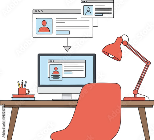 Online profile dashboard illustration digital account management