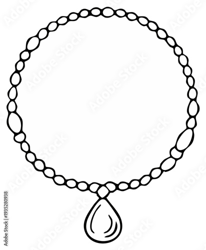 Elegant beaded necklace pendant design for fashion or jewelry.