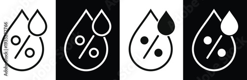 Humidity percentage with water drops and a percent symbol.
