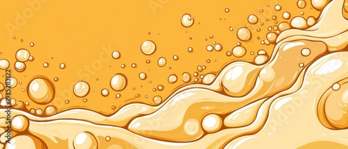 Wallpaper Mural Vibrant orange background with swirling foam and bubbles creating a lively texture Torontodigital.ca
