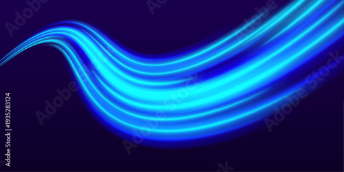 Abstract neon streaks ripple along transparent city layers. Luminous motion lines illustrate fast energy, motion, and futuristic style. Perfect for sci-fi visuals.