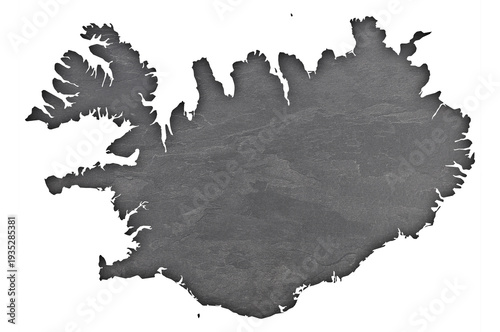 Karte von Island auf dunklem Schiefer
