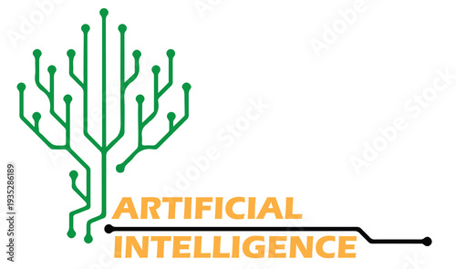 Artificial Intelligence and Technology Digital Logo Concept