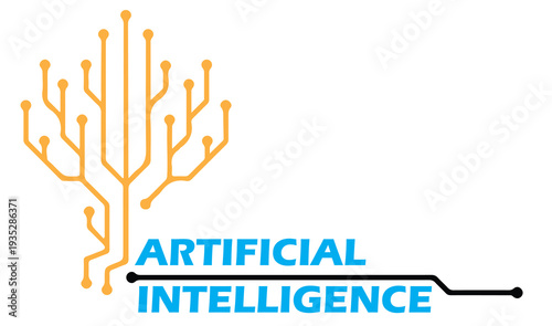 Artificial Intelligence and Technology Digital Logo Concept