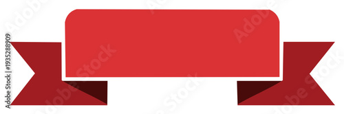 Red Banner with White Border and Dark Red Tails