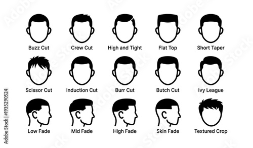 Guide to men's hairstyles: buzz, crew, high tight, flat, taper, scissor, induction, burr, butch, ivy, fade, crop