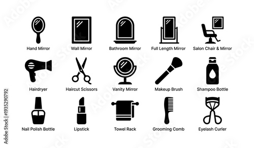 Essential hair and beauty tools set featuring mirrors and grooming accessories