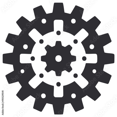 Interlocking Gears Mechanism Symbol