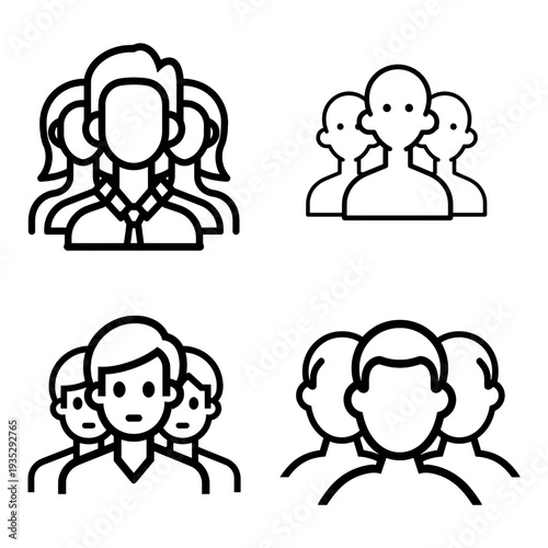 Diverse group of people represented by simple line icons, symbolizing community and connection.