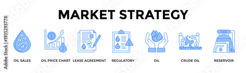 Market Strategy Icon Set Collection Pack Banner Web Vector Illustration  Concept Containing Manage Pricing, Contracts And Compliance For Profitable Operations