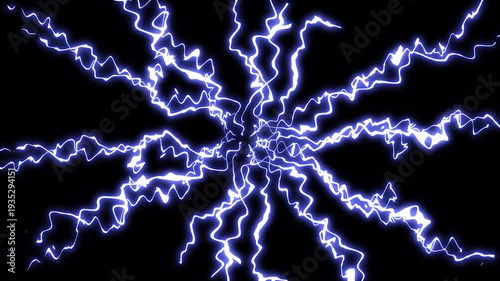 Animated storm lightning bolt overlay transition with powerful thunder strikes and dynamic electric discharge effects, luminous blue force lightning motion graphics for seamless scene changes, 4K