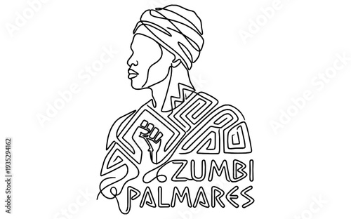 Black Consciousness Day Monoline Background with African Cultural Motifs