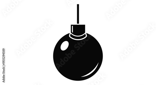 Simple black silhouette of a vintage style hand grenade