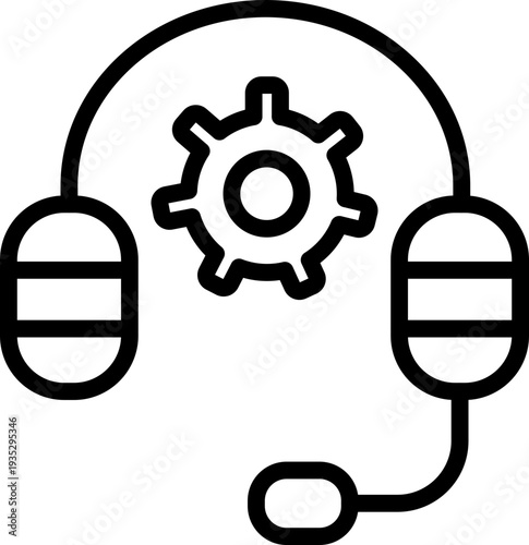 Technical Support Line Icon, Technical Support Outline Symbol, Customer Technical Support Icon