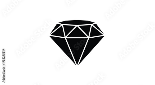 A simple black diamond illustration on a stark white background