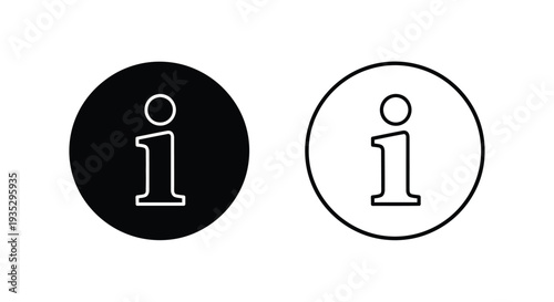 Information symbol variations a black filled circle and a white outlined circle