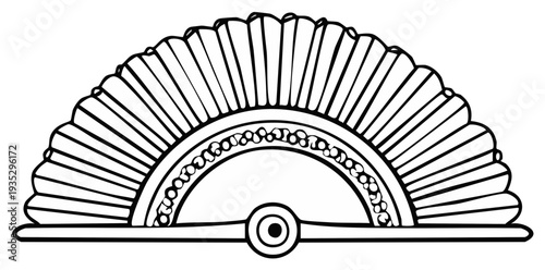 Vintage Hand Fan Illustration Classic Decorative Accessory