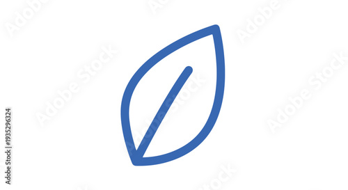 Free Download A blue leaf icon on a white background. - GFXLoad