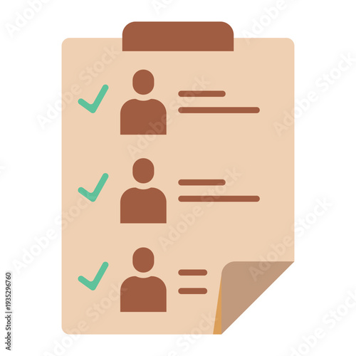 Zakat Beneficiary Checklist Flat Icon