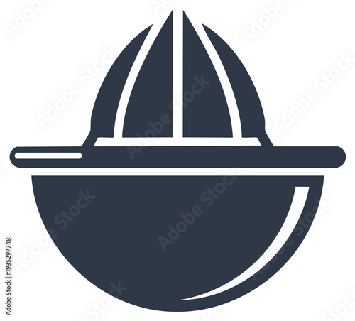 Minimalist graphic icon of a manual citrus reamer for making fresh fruit juice kitchen utensil