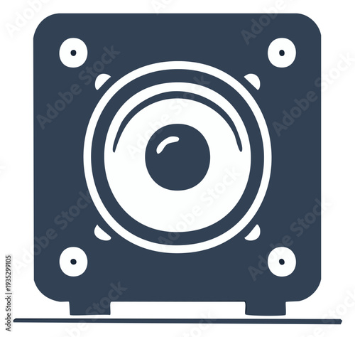 Dark blue audio speaker icon illustration modern technology sound equipment