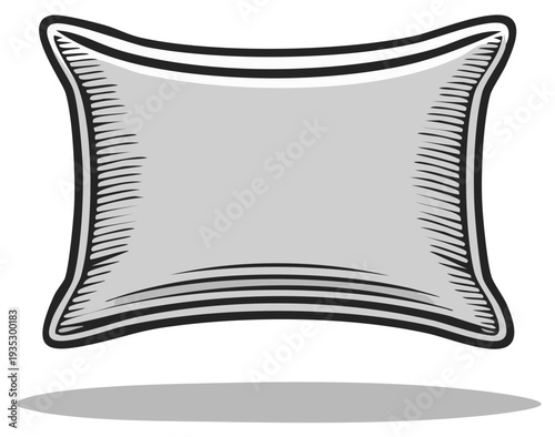 Isolated Illustration of a Rectangular Pillow for Bedding or Sleep Designs