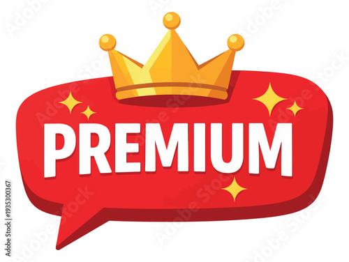 Modern graphic illustration of a premium badge depicting high quality and exclusivity for marketing and promotions