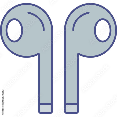 Handsfree Icon – Colored Outline Bluetooth Audio Device Symbol