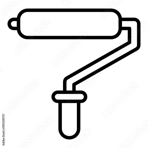 Paint Roller Line Icon – Home Renovation & Remodeling Vector