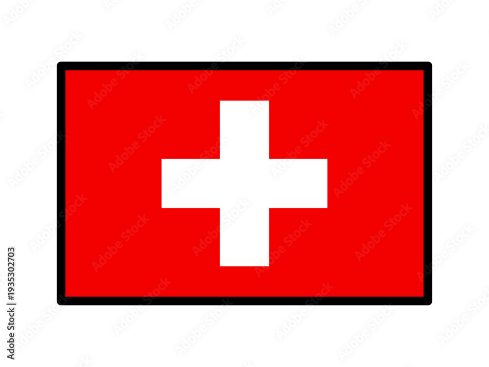 Obraz premium シンプルなスイスの国旗イラスト素材